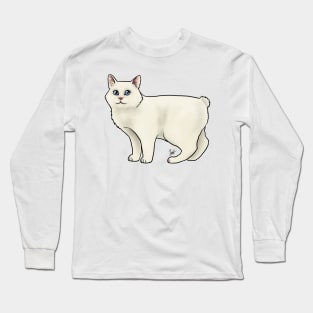 Custom - Manx Cat - White Long Sleeve T-Shirt